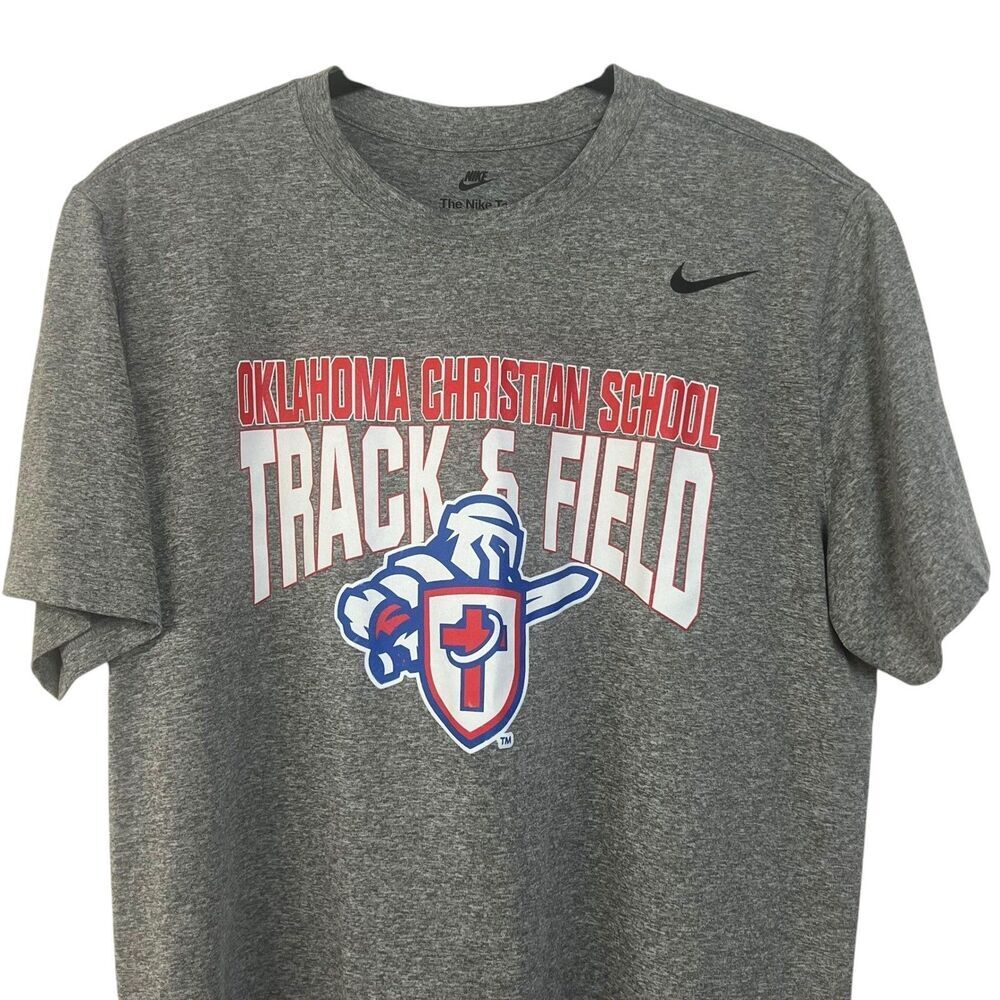 Nike Dri-FIT Men's T-Shirt Oklahoma Christian School Track Field Gray L Teeneger - Picture 10 of 10